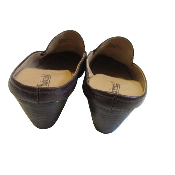 *Bjorndal Chestnut Brown 'GENA' MaryJane Slide Clog Mules - Picture 7 of 9